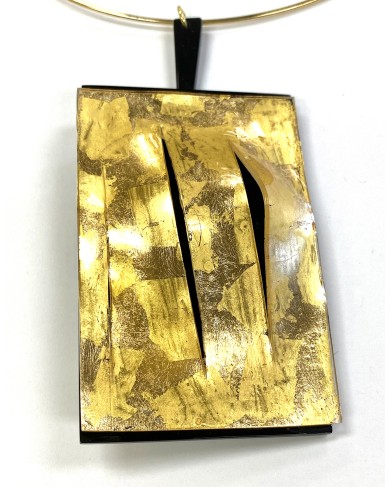 LG - PARCHMENT gold - pendant/brooch