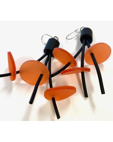 LB DISKS orange earrings