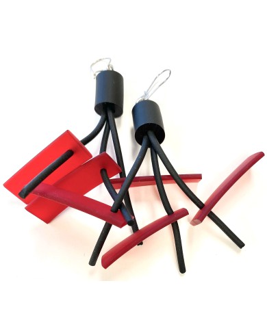 LB STICKS red earrings