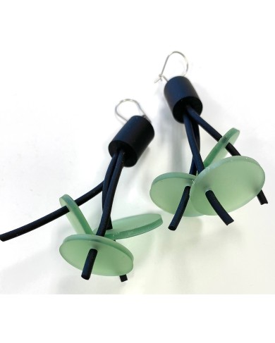 LB DISKS mint earrings