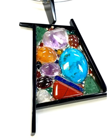 LG - NATURAL STONE TURQUOISE MOSAIC - pendant