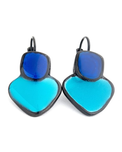 TJ 110A9 earrings aqua/cobalt
