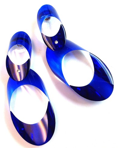 LG - OVAL blue - earrings clip