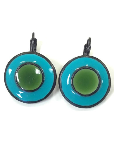 TJ 42A2 - blue/green earrings