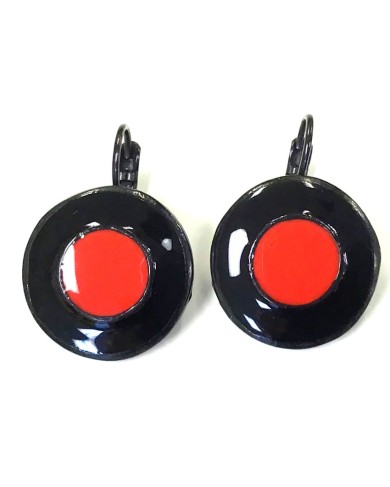 TJ 42A3 red/blk earrings