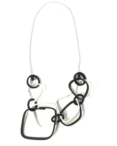 SC SQUARES BW - necklace