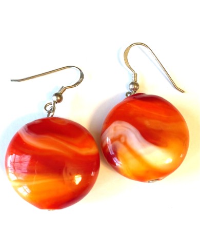 AV-ROUND EARRINGS light orange