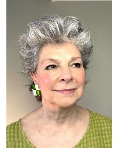 LG - DAMIER green - earrings CLIP