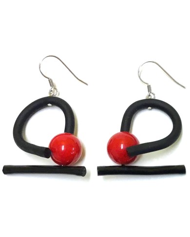 SC Tori earrings - blk/red