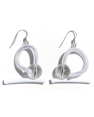 SC Tori earrings - white/clear