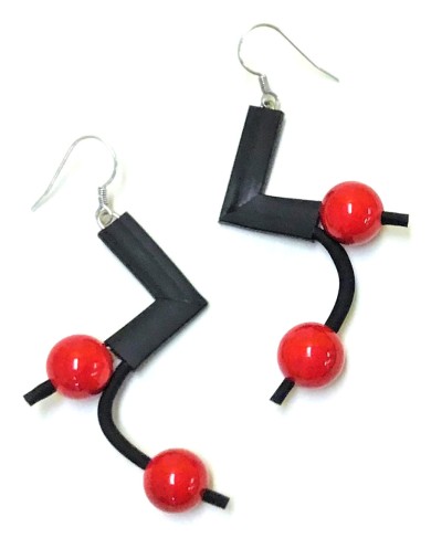SC Tui earrings - blk/red