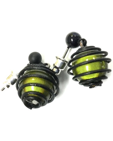 SGP Planets green earrings