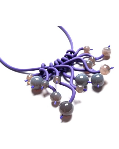 SC Club Med purple/grey (agate) - necklace
