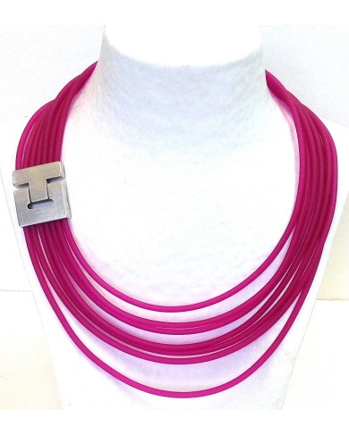 SC SATURN fuchsia - necklace