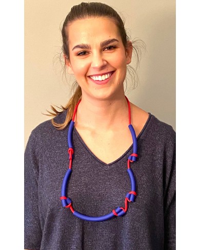 SC SEGMENTS red/cobalt - necklace