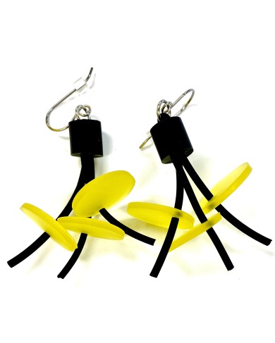 LB DISKS yellow earrings