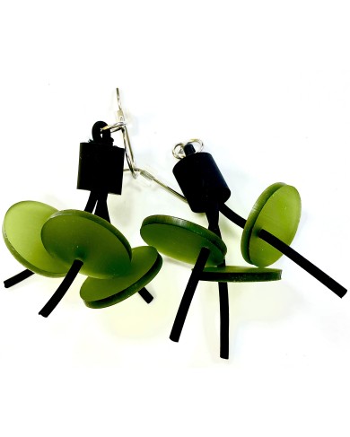 LB DISKS olive earrings