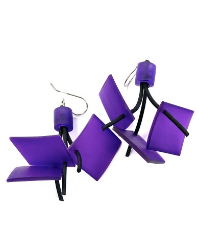 LB SQUARE purple earrings