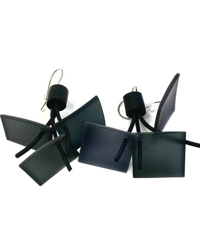 LB SQUARE dark grey earrings